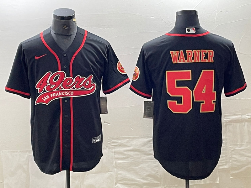 Men's San Francisco 49ers Fred Warner #54 Black Jersey Joint Edition